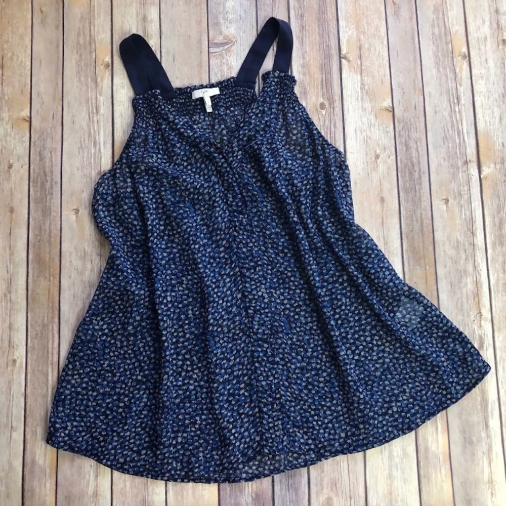 Joie Oswald Dot Silk Blouse Semi-Sheer Button Down